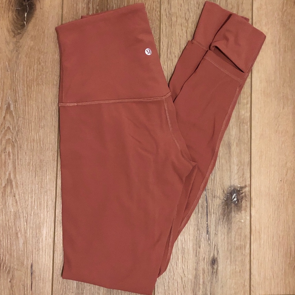 lululemon yoga coral leggings